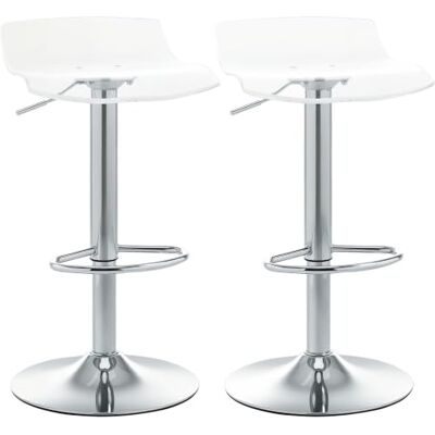 HOMCOM Lot de 2 Tabourets de Bar Assise Acrylique Pivotant 360° Transparent Design Contemporain, Piètement Métal, Hauteur Réglable, avec Repose-Pieds HOMCOM Lot de 2 Tabourets de Bar Assise Acrylique Pivotant 360° Transparent Design Contemporain, Piètement Métal, Hauteur Réglable, avec Repose-Pieds