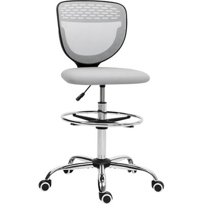 Vinsetto Chaise Bureau Ergonomique avec Repose-Pieds Sans Accoudoirs Gris Vinsetto Chaise Bureau Ergonomique avec Repose-Pieds Sans Accoudoirs Gris
