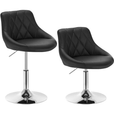 WOLTU Lot de 2 Tabouret de comptoir réglable en Hauteur et pivotante,Tabouret de bistrot en Similicuir Structure métallique, Hauteur Réglable de 42-58cm, Noir, BH241sz-2 WOLTU Lot de 2 Tabouret de comptoir réglable en Hauteur et pivotante,Tabouret de bistrot en Similicuir Structure métallique, Hauteur Réglable de 42-58cm, Noir, BH241sz-2