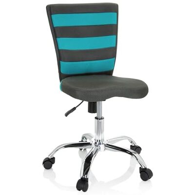 hjh OFFICE KIDDY Comfort 661008 Chaise de Bureau pivotante pour Enfant et Adolescent en Maille Gris/Turquoise Taille Unique hjh OFFICE KIDDY Comfort 661008 Chaise de Bureau pivotante pour Enfant et Adolescent en Maille Gris/Turquoise Taille Unique