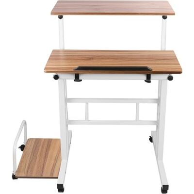 LANTUS Bureau Assis Debout, pour Etudier Travailler Chambre, 67-96cm, pour Travail à Domicile et Ordinateur, Petit Bureau Pliant, Table Pliable Gaming avec à 2 Niveaux Rangement,82 x 60 x 67-115 cm (petit) LANTUS Bureau Assis Debout, pour Etudier Travailler Chambre, 67-96cm, pour Travail à Domicile et Ordinateur, Petit Bureau Pliant, Table Pliable Gaming avec à 2 Niveaux Rangement,82 x 60 x 67-115 cm (petit)