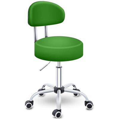 TRESKO Tabouret de travail Tabouret à roulettes avec dossier réglable de 47 à 60 cm Tabouret rotatif à roulettes Chaise de bureau tabouret pivotant rotatif cosmétique TRESKO Tabouret de travail Tabouret à roulettes avec dossier réglable de 47 à 60 cm Tabouret rotatif à roulettes Chaise de bureau tabouret pivotant rotatif cosmétique