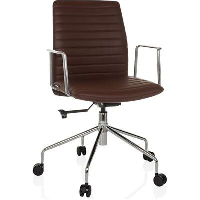 hjh OFFICE VEMONA 30 Chaise de bureau élégante avec fonction bascule Fauteuil de bureau design pour bureau et bureau à domicile Cuir synthétique Marron hjh OFFICE VEMONA 30 Chaise de bureau élégante avec fonction bascule Fauteuil de bureau design pour bureau et bureau à domicile Cuir synthétique Marron