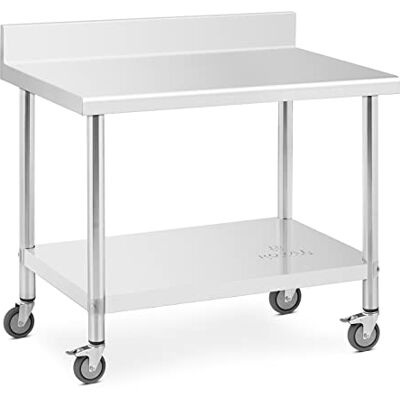 Royal Catering Table de Travail 70 x 100 cm avec Rebord Capacité 155 kg Plan de Travail pour Cuisine et Atelier Royal Catering Table de Travail 70 x 100 cm avec Rebord Capacité 155 kg Plan de Travail pour Cuisine et Atelier