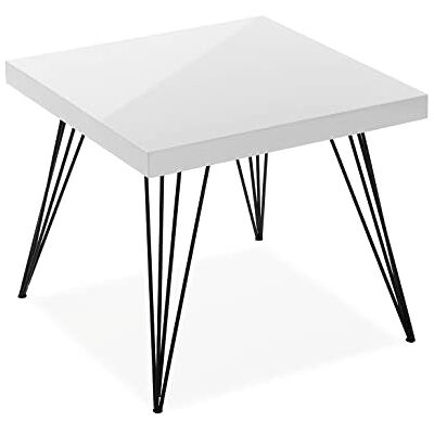 Versa Denver Table basse moderne pour le salon, la chambre ou la cuisine, dimensions (H x L x l) 43 x 50 x 50 cm, bois et métal Blanc Versa Denver Table basse moderne pour le salon, la chambre ou la cuisine, dimensions (H x L x l) 43 x 50 x 50 cm, bois et métal Blanc