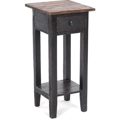 DESIGN DELIGHTS Table téléphonique vintage 65" En acajou recyclé 65 x 31 x 31 cm (H x l x P) Table d'appoint Design shabby Couleur : 04 noir/naturel DESIGN DELIGHTS Table téléphonique vintage 65" En acajou recyclé 65 x 31 x 31 cm (H x l x P) Table d'appoint Design shabby Couleur : 04 noir/naturel