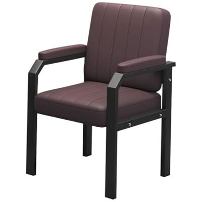 LEIYTFE Chaises De Salle De Conférence Chaises Modernes En Cuir À Dossier Moyen Chaise De Bureau De Réunion Sans Roulettes, Avec Accoudoirs Rembourrés Pour L'accueil Des Visiteurs(Brown,Black Legs) LEIYTFE Chaises De Salle De Conférence Chaises Modernes En Cuir À Dossier Moyen Chaise De Bureau De Réunion Sans Roulettes, Avec Accoudoirs Rembourrés Pour L'accueil Des Visiteurs(Brown,Black Legs)