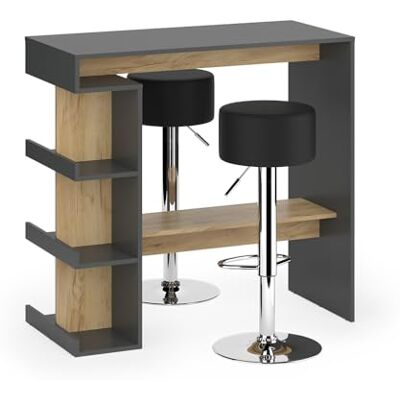 Vicco Set de table de bar "Dana", Anthracite/chêne doré, 108x50cm Vicco Set de table de bar "Dana", Anthracite/chêne doré, 108x50cm