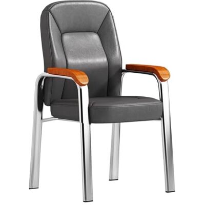 ZJYIGOWL Chaise D'accueil Avec Accoudoirs En Bois Chaises De Salle De Conférence Rembourrées Avec Soutien Lombaire Chaise De Bureau À Structure Métallique Sans Roulettes(Gray) ZJYIGOWL Chaise D'accueil Avec Accoudoirs En Bois Chaises De Salle De Conférence Rembourrées Avec Soutien Lombaire Chaise De Bureau À Structure Métallique Sans Roulettes(Gray)
