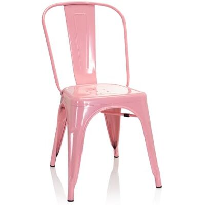 hjh OFFICE 645051 Chaise bistrot VANTAGGIO Comfort Métal Rose, Chaise au Style Industriel, empilable hjh OFFICE 645051 Chaise bistrot VANTAGGIO Comfort Métal Rose, Chaise au Style Industriel, empilable