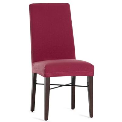 Eysa Lot de 2 housses bi-élastiques pour chaise avec dossier, couleur bordeaux, design Harlem Eysa Lot de 2 housses bi-élastiques pour chaise avec dossier, couleur bordeaux, design Harlem