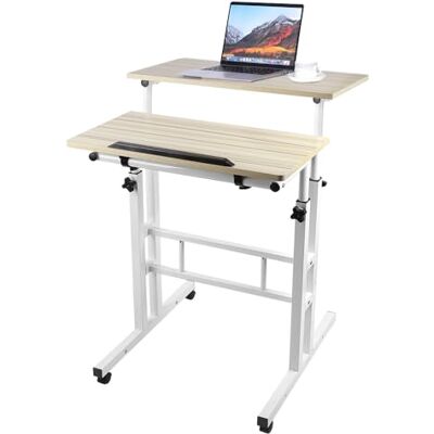 homewell Bureau d'Ordinateur Réglable avec Plateau Inclinable, Bureau Assis Debout avec Support d'écran, PC Gaming Table, pour Étudier, Jouer, Travailler, Chambre, Imperméable (60 * 60 * 67-115cm) homewell Bureau d'Ordinateur Réglable avec Plateau Inclinable, Bureau Assis Debout avec Support d'écran, PC Gaming Table, pour Étudier, Jouer, Travailler, Chambre, Imperméable (60 * 60 * 67-115cm)