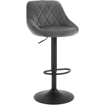 WOLTU 1 x Tabouret de Bar en Velours Hauteur réglable,Gris Foncé BH219dgr-1 WOLTU 1 x Tabouret de Bar en Velours Hauteur réglable,Gris Foncé BH219dgr-1