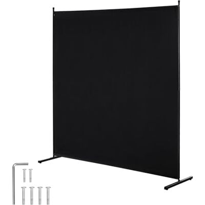 VEVOR Séparateur de pièce à panneau simple, brise-vue de 1,8 m pour intérieur, séparateur de pièce autonome pour bureau, chambre à coucher, noir VEVOR Séparateur de pièce à panneau simple, brise-vue de 1,8 m pour intérieur, séparateur de pièce autonome pour bureau, chambre à coucher, noir