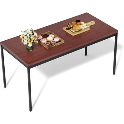 FurnitureR Table de salle à manger, bureau en bois vintage, cadre en métal, table de cuisine rectangulaire avec pieds réglables pour salle à manger, salon, 150 x 75 x 75 cm, bureau marron et pieds FurnitureR Table de salle à manger, bureau en bois vintage, cadre en métal, table de cuisine rectangulaire avec pieds réglables pour salle à manger, salon, 150 x 75 x 75 cm, bureau marron et pieds
