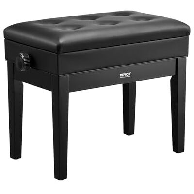 VEVOR Banc de Piano 560x340x490 mm Tabouret de Piano Hauteur Réglable, Coussin Rembourré, Banquette Siège de Piano en Bois, Compartiment de Banc de Rangement pour Livres de Musique, Chambre à Coucher VEVOR Banc de Piano 560x340x490 mm Tabouret de Piano Hauteur Réglable, Coussin Rembourré, Banquette Siège de Piano en Bois, Compartiment de Banc de Rangement pour Livres de Musique, Chambre à Coucher