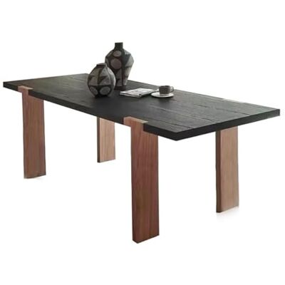 CJHFR472SG Moderne Bureau en bois massif de style minimaliste moderne, table à manger noir mat, conférence rectangulaire pin for poste travail Table PC(M) CJHFR472SG Moderne Bureau en bois massif de style minimaliste moderne, table à manger noir mat, conférence rectangulaire pin for poste travail Table PC(M)