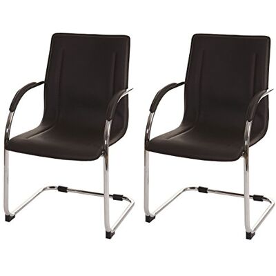 Mendler Samara-AM Lot de 2 chaises de salle à manger cantilever en acier Marron Mendler Samara-AM Lot de 2 chaises de salle à manger cantilever en acier Marron