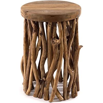 DESIGN DELIGHTS Table d'Appoint Woods En Bois d'Acajou 45 x 30 cm Table Basse de Téléphone Tabouret En Bois de Racine Pour Plantes DESIGN DELIGHTS Table d'Appoint Woods En Bois d'Acajou 45 x 30 cm Table Basse de Téléphone Tabouret En Bois de Racine Pour Plantes