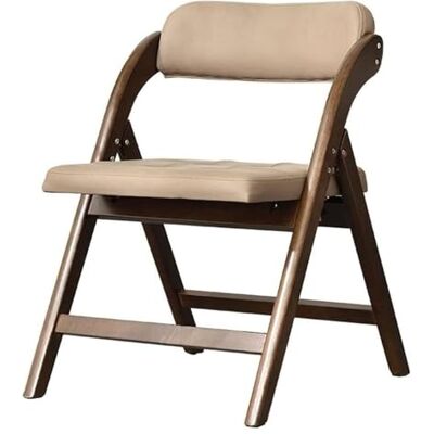 GLETSF Chaise pliante en bois massif avec dossier rembourré, confortable et durable pour les dîners, le bureau et les sièges d'invités-Walnut-50x60x75cm GLETSF Chaise pliante en bois massif avec dossier rembourré, confortable et durable pour les dîners, le bureau et les sièges d'invités-Walnut-50x60x75cm