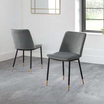 Julian Bowen set van 2 Delaunay eetkamerstoelen grijs Julian Bowen set van 2 Delaunay eetkamerstoelen grijs