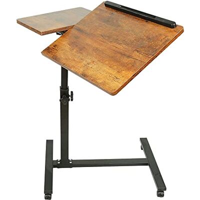 LANTUS Table Ordinateur Portable Hauteur réglable Bois Support avec 4 roulettes tablettes Jaune,Support Pliable,60 * 34,5 * 58/90cm (Cerisier) LANTUS Table Ordinateur Portable Hauteur réglable Bois Support avec 4 roulettes tablettes Jaune,Support Pliable,60 * 34,5 * 58/90cm (Cerisier)