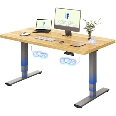 FLEXISPOT Bureau relevable électrique 140 x 80 cm, double moteur, plateau Plateau entier 25 mm, table relevable hauteur réglable, capacité 100 kg, 4 mémoires, anti-collision, érable FLEXISPOT Bureau relevable électrique 140 x 80 cm, double moteur, plateau Plateau entier 25 mm, table relevable hauteur réglable, capacité 100 kg, 4 mémoires, anti-collision, érable