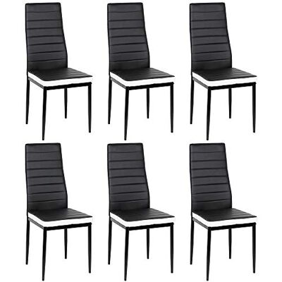 homewell Lot de 6 Chaises de Salle à Manger à Dossier Haut, Chaises de Cuisine Rembourrées Moderne, Structure en Acier Métallique, pour Salle de Séjour Chambre à Coucher homewell Lot de 6 Chaises de Salle à Manger à Dossier Haut, Chaises de Cuisine Rembourrées Moderne, Structure en Acier Métallique, pour Salle de Séjour Chambre à Coucher