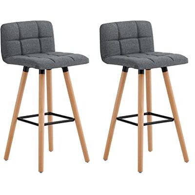 SoBuy FST50-DGx2 Lot de 2 Chaises de Bar Cuisine avec Dossier et Repose-Pieds Haute qualité SoBuy FST50-DGx2 Lot de 2 Chaises de Bar Cuisine avec Dossier et Repose-Pieds Haute qualité