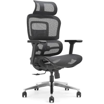 Waytex Fauteuil Bureau Ergonomique Maille Respirante – Dossier réglable, Soutien Lombaire Bulle, Appui-tête, accoudoirs 3D, Assise coulissante, basculant synchrone 3 Positions, Pied Aluminium – BIFMA – Noir Waytex Fauteuil Bureau Ergonomique Maille Respirante – Dossier réglable, Soutien Lombaire Bulle, Appui-tête, accoudoirs 3D, Assise coulissante, basculant synchrone 3 Positions, Pied Aluminium – BIFMA – Noir