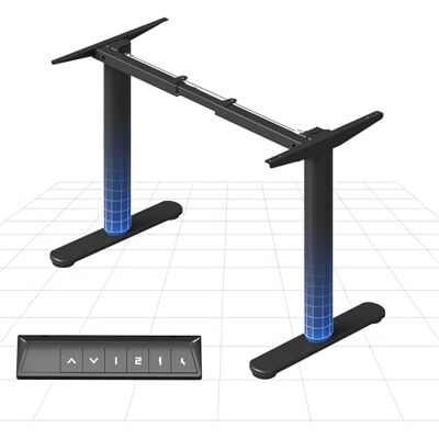 FLEXISPOT Bureau Assis Debout Électrique, Cadre de Bureau Réglable en Hauteur en Acier avec Panneau de Contrôle Digital, Équippé du Système Anti-Collision, Pied de Table Rond, Noir FLEXISPOT Bureau Assis Debout Électrique, Cadre de Bureau Réglable en Hauteur en Acier avec Panneau de Contrôle Digital, Équippé du Système Anti-Collision, Pied de Table Rond, Noir