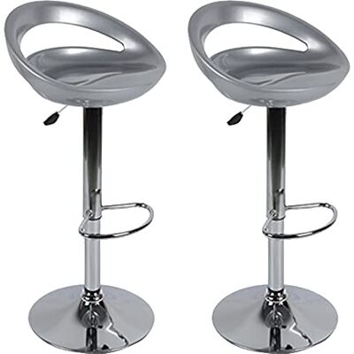 homewell Lot de 2 Chaises de Bar en ABS, Tabourets de Bar avec Repose-Pieds, Réglable en Hauteur, Pieds en Acier Chromé, Rotatif sur 360°, pour Bar, Cuisine et Salle à Manger (Argenté) homewell Lot de 2 Chaises de Bar en ABS, Tabourets de Bar avec Repose-Pieds, Réglable en Hauteur, Pieds en Acier Chromé, Rotatif sur 360°, pour Bar, Cuisine et Salle à Manger (Argenté)