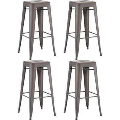 Duhome Tabouret de Bar Empilables Chaise Industriel Lot de 4 Tabouret Salle à Manger en Métal pour Bistrot Restaurant Cuisine Café (Marron Rustique,76cm) Duhome Tabouret de Bar Empilables Chaise Industriel Lot de 4 Tabouret Salle à Manger en Métal pour Bistrot Restaurant Cuisine Café (Marron Rustique,76cm)