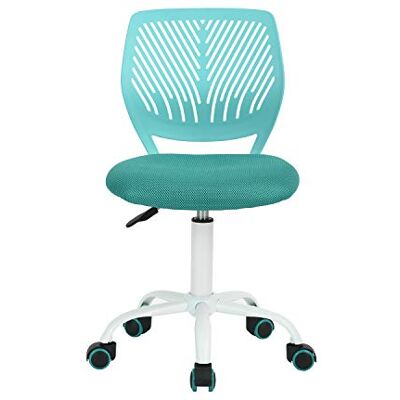 FurnitureR Furniture Chaise de bureau pivotante en maille réglable en hauteur avec coussin épais doux et dossier moyen pour chambre à coucher et bureau à domicile Turquoise FurnitureR Furniture Chaise de bureau pivotante en maille réglable en hauteur avec coussin épais doux et dossier moyen pour chambre à coucher et bureau à domicile Turquoise