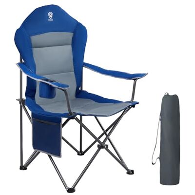 EVER ADVANCED Chaise Pliante Camping Charge Max de 150 kg Confortable Chaise de Jardin Exterieur Pliable Geante avec Dossier Haut, Porte-Gobelet et Sac Rembourrée Accoudoirs Réglables Legere EVER ADVANCED Chaise Pliante Camping Charge Max de 150 kg Confortable Chaise de Jardin Exterieur Pliable Geante avec Dossier Haut, Porte-Gobelet et Sac Rembourrée Accoudoirs Réglables Legere