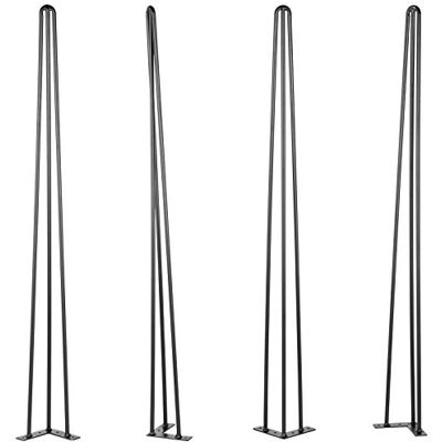 VEVOR Pieds de table en épingle à cheveux hauteur 76,2 cm, pieds de table en métal de meubles 3 barres, pieds de bureau en acier, pieds de meubles en épingle à cheveux lot de 4 pour tables d'appoint VEVOR Pieds de table en épingle à cheveux hauteur 76,2 cm, pieds de table en métal de meubles 3 barres, pieds de bureau en acier, pieds de meubles en épingle à cheveux lot de 4 pour tables d'appoint