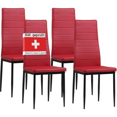 Albatros 2704 Milano Lot de 4 chaises, Rouge Albatros 2704 Milano Lot de 4 chaises, Rouge