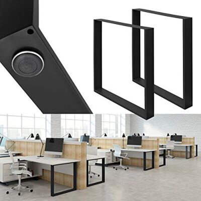 ECD Germany Set de 2 Pieds de Table 60 x 72 cm Rectangulaire Noir en Acier Revêtu de Poudre Pied de Meuble Banc Support Profil Carré Design Industriel Piètement pour Table à Manger ECD Germany Set de 2 Pieds de Table 60 x 72 cm Rectangulaire Noir en Acier Revêtu de Poudre Pied de Meuble Banc Support Profil Carré Design Industriel Piètement pour Table à Manger