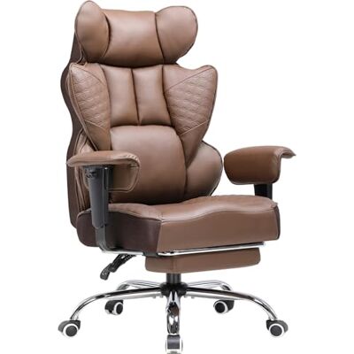 COMHOMA Chaise de Bureau 150KG, Chaise Gaming, Siege Gaming Chaises de Jeu ergonomiques avec siège Large Chaise à Dossier Haut en Cuir Accoudoirs réglables Support Lombaire à Ressorts ensachés brun COMHOMA Chaise de Bureau 150KG, Chaise Gaming, Siege Gaming Chaises de Jeu ergonomiques avec siège Large Chaise à Dossier Haut en Cuir Accoudoirs réglables Support Lombaire à Ressorts ensachés brun
