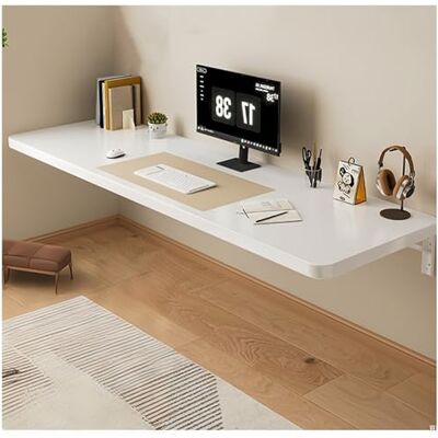 SXZenSpace Table pliante à fixation murale, bureau d'ordinateur, bureau de jeu, établi pliable en bois rustique robuste pour bar, buanderie, salle à manger (blanc, 20 x 60 cm) SXZenSpace Table pliante à fixation murale, bureau d'ordinateur, bureau de jeu, établi pliable en bois rustique robuste pour bar, buanderie, salle à manger (blanc, 20 x 60 cm)