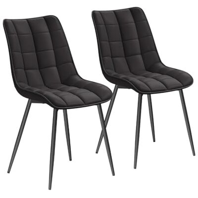 WOLTU BH207an-2 Chaise de Salle à Manger Lot de 2 Chaise de Cuisine Assise rembourrée en Similicuir,Pieds en métal Stable,Anthracite WOLTU BH207an-2 Chaise de Salle à Manger Lot de 2 Chaise de Cuisine Assise rembourrée en Similicuir,Pieds en métal Stable,Anthracite