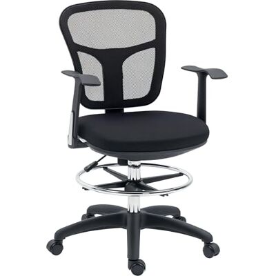 Vinsetto Chaise de dessin ergonomique en maille, 95-115 cm, Noir Vinsetto Chaise de dessin ergonomique en maille, 95-115 cm, Noir