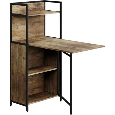 Vicco Bureau "Savio", Chêne rustique, 57x30cm avec plateau de table pliant, utilisable comme table murale rabattable avec surfaces de rangement Vicco Bureau "Savio", Chêne rustique, 57x30cm avec plateau de table pliant, utilisable comme table murale rabattable avec surfaces de rangement