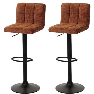 Mendler HWC-G87 Lot de 2 tabourets de bar pivotants en tissu chenille réglable en hauteur 465 g/m² Terracotta Mendler HWC-G87 Lot de 2 tabourets de bar pivotants en tissu chenille réglable en hauteur 465 g/m² Terracotta
