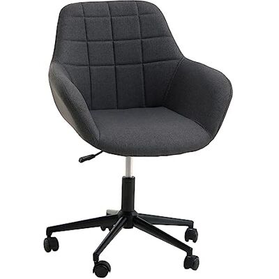 IDIMEX Yankee, Chaise de bureau confortable, avec revêtement en tissu, gris foncé, moderne, avec accoudoirs, pratique, avec 5 roulettes doubles IDIMEX Yankee, Chaise de bureau confortable, avec revêtement en tissu, gris foncé, moderne, avec accoudoirs, pratique, avec 5 roulettes doubles
