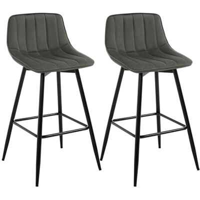 WOLTU Tabouret Bar Lot de 2, Tabourets de Bar avec Repose-pied, Tabourets Hauts avec Dossier, Chaises de Bar en Velours, pour Bistrot et Îlot de Cuisine, Gris Foncé, BH253dgr-2 WOLTU Tabouret Bar Lot de 2, Tabourets de Bar avec Repose-pied, Tabourets Hauts avec Dossier, Chaises de Bar en Velours, pour Bistrot et Îlot de Cuisine, Gris Foncé, BH253dgr-2