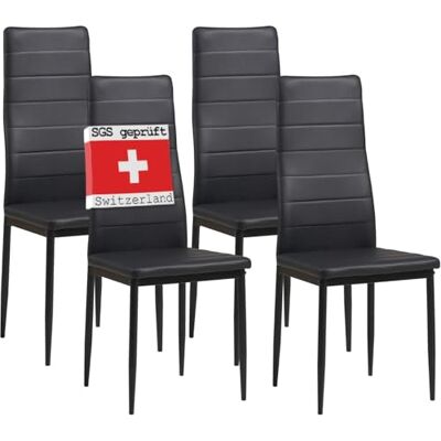 Albatros 2551MILANO Lot de 4 chaises, Noir Albatros 2551MILANO Lot de 4 chaises, Noir