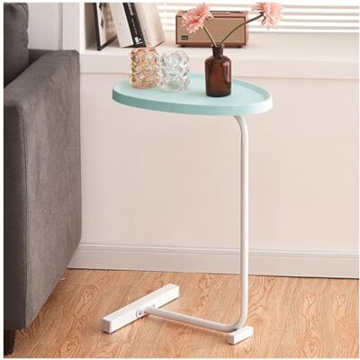 KHLMSRXJ Table d'appoint en forme de C, table d'appoint de canapé, petite table basse pour chambre à coucher, salon, dessus de table en ABS avec rebord, cadre en métal, facile à nettoyer, 45 x 30 x 61 KHLMSRXJ Table d'appoint en forme de C, table d'appoint de canapé, petite table basse pour chambre à coucher, salon, dessus de table en ABS avec rebord, cadre en métal, facile à nettoyer, 45 x 30 x 61