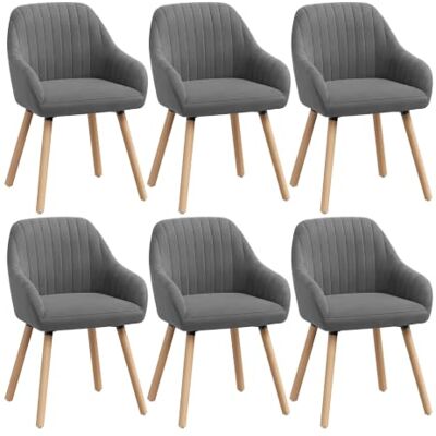 WOLTU 6 X Chaises de Salle à Manger Chaise de Cuisine Gris Foncé,Chaises de Chambre Chaise de réunion en Velours et Bois Massif BH95dgr-6 WOLTU 6 X Chaises de Salle à Manger Chaise de Cuisine Gris Foncé,Chaises de Chambre Chaise de réunion en Velours et Bois Massif BH95dgr-6