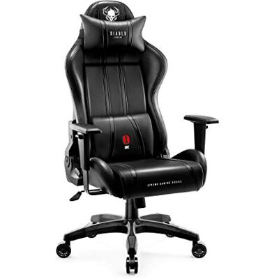 Diablo X-One 2.0 Chaise De Gaming Gamer Fauteuil Siege De Bureau Accoudoirs Réglables Design Ergonomique Cou/Coussin Lombaire Noir King (XL) Diablo X-One 2.0 Chaise De Gaming Gamer Fauteuil Siege De Bureau Accoudoirs Réglables Design Ergonomique Cou/Coussin Lombaire Noir King (XL)